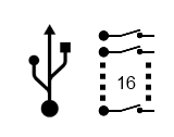 Icon showing a 16 pin contact sensor