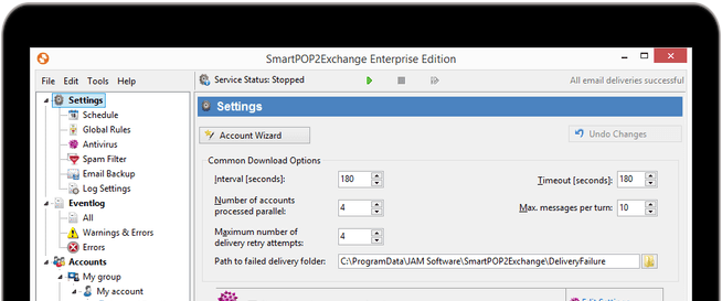 Screenshot SmartPOP2Exchange 