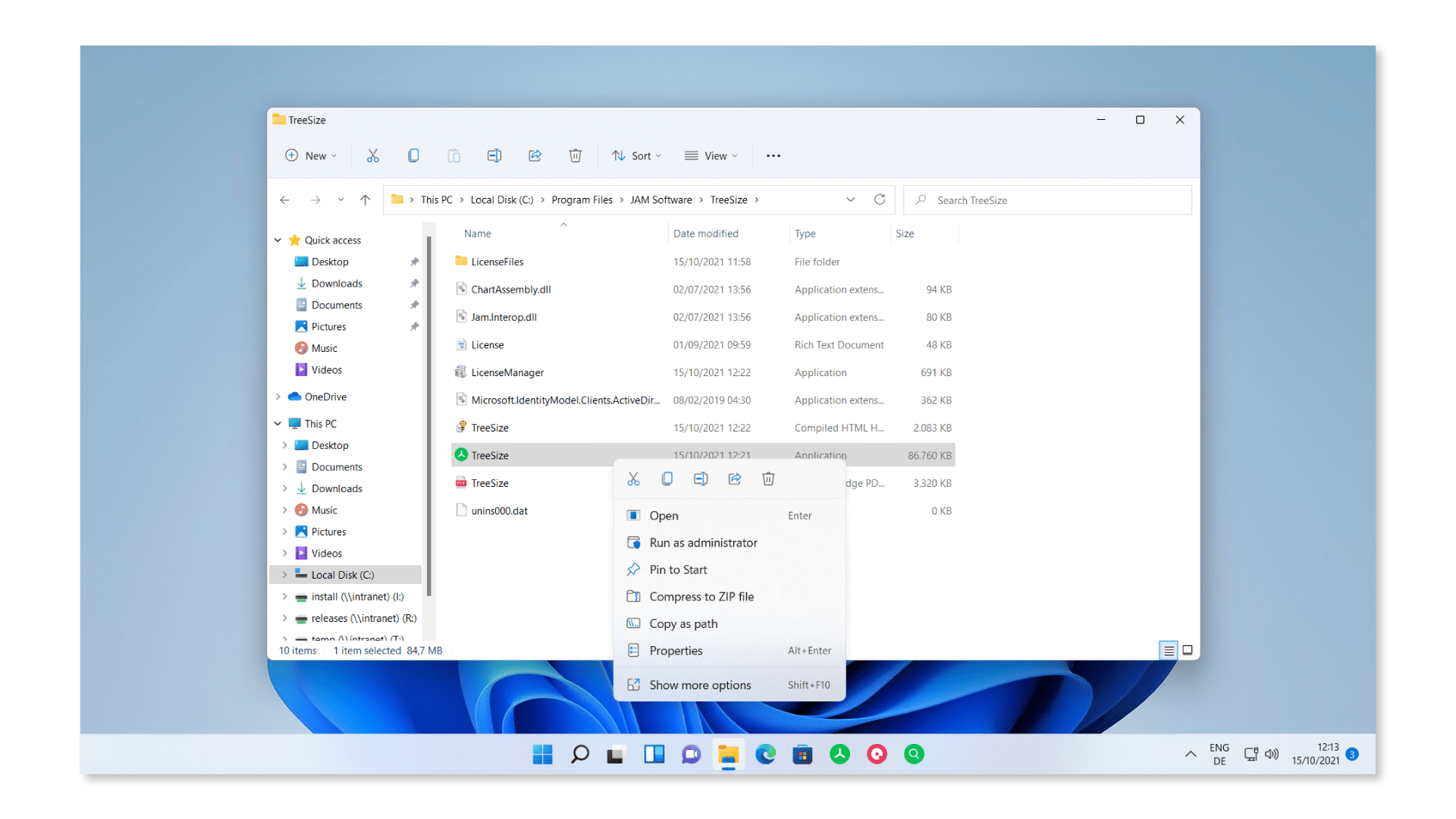 Windows 11 File Explorer Context Menu