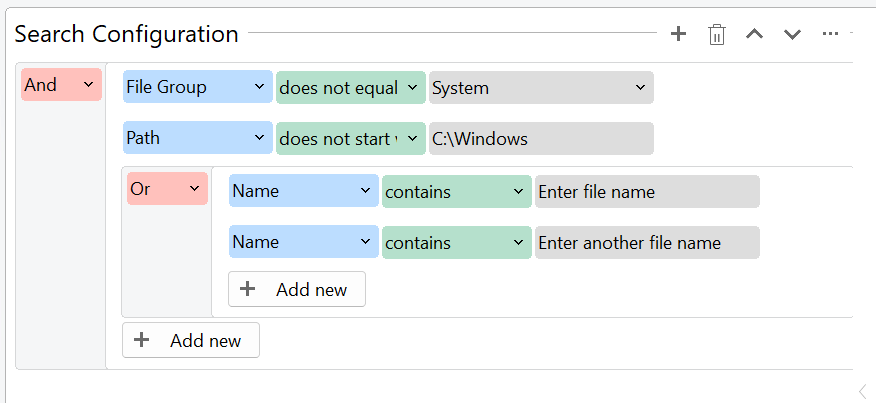 TreeSize new search filters