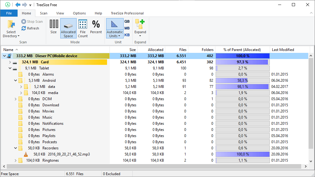Screenshot TreeSizeFree-Scan-Mobile-Devices