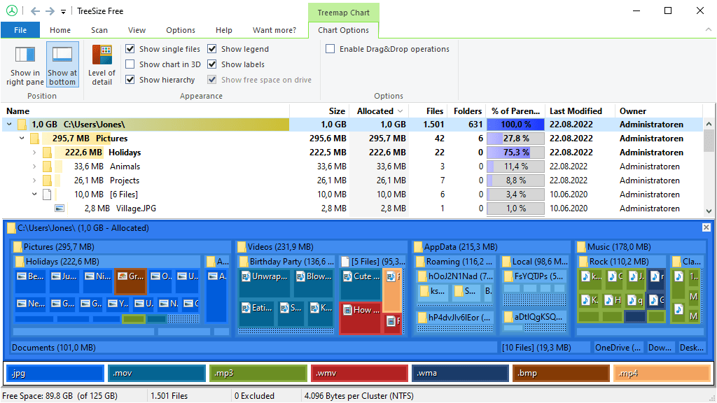 Disk Usage Chart